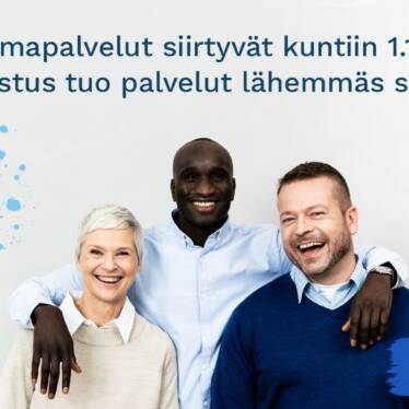 Kuvassa teksti Työvoimapalvelut siirtyvät kuntiin 1.1.2025. Uudistus tuo palvelut lähemmäksi sinua.