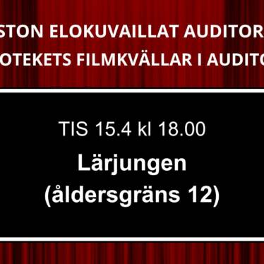 Kirjaston elokuvaillat auditoriossa. Ti 15.4. klo 18 Lärjungen (K12)